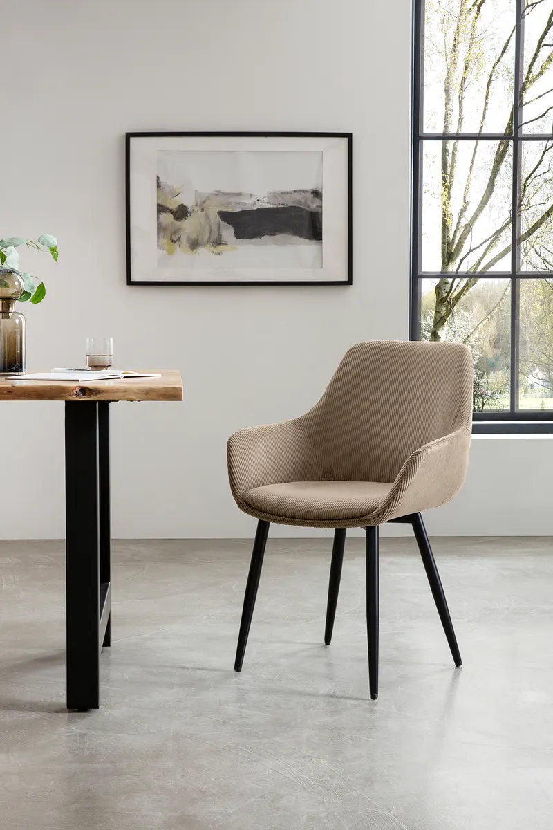 Essgruppe mit Akazientisch 180 × 90 cm, Beige, Ansicht 8