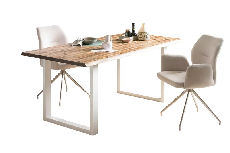 Essgruppe 5-teilig 180 × 90 cm, Akazie und Dunkelblau, Ansicht 5