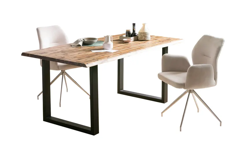 Essgruppe 5-tlg. 160 × 90 cm, Akazie und Dunkelblau, Ansicht 5