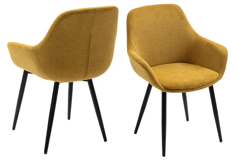 Essgruppe 5-tlg. 180 × 90 cm, Cognac und Gelb, Ansicht 2
