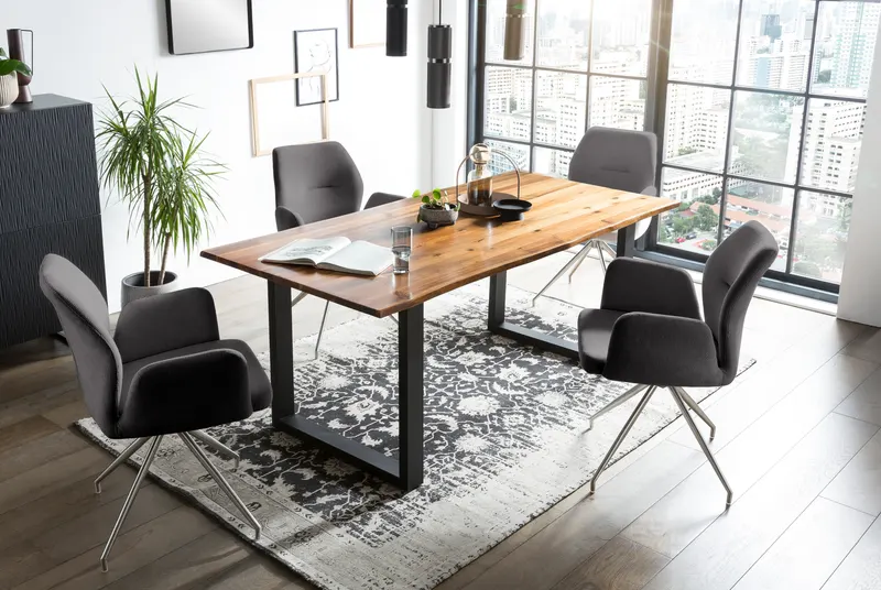 Essgruppe 5-teilig mit Akazientisch 160 × 85 cm, Ansicht 1