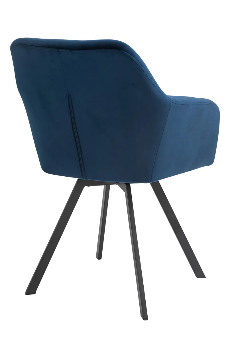 Essgruppe 5-teilig, Akazie Cognac und Samt Blau, Ansicht 4