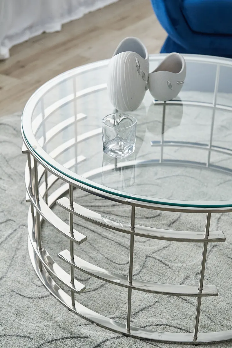 Couchtisch Silber, Ø 90 cm, Ansicht 10
