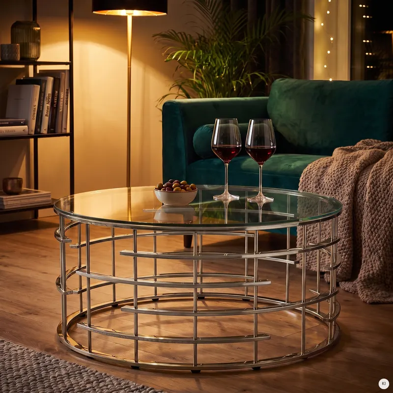 Couchtisch Silber, Ø 90 cm, Ansicht 14