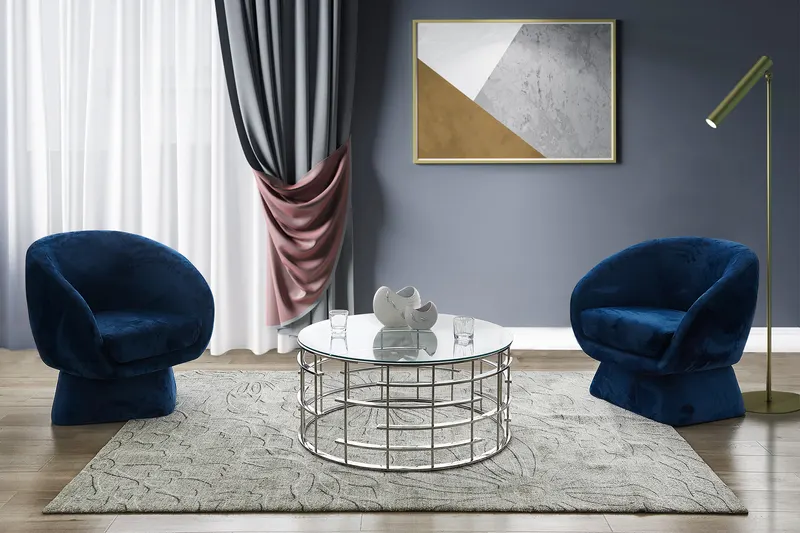 Couchtisch Silber, Ø 90 cm, Ansicht 2