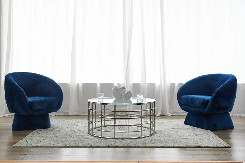 Couchtisch Silber, Ø 90 cm, Ansicht 3