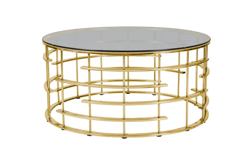Couchtisch Gold/Grau, Ø 90 cm, Ansicht 1