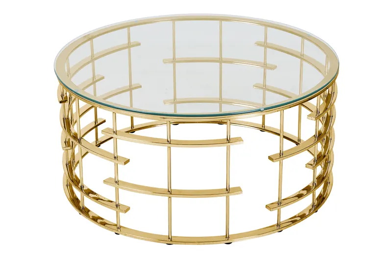Couchtisch Gold/Klar Ø 90 cm, Ansicht 2