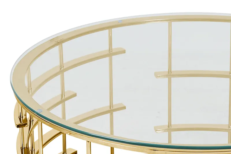 Couchtisch Gold/Klar Ø 90 cm, Ansicht 3