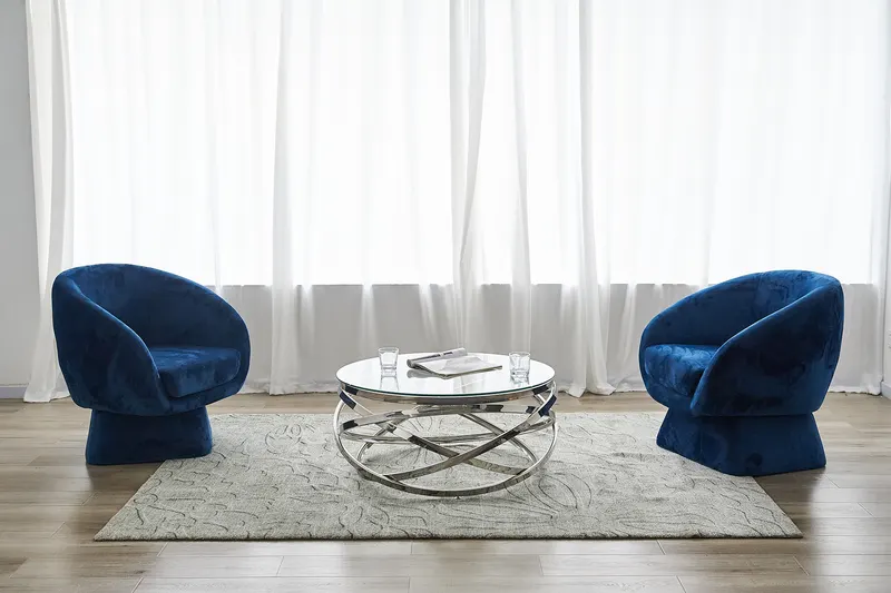 Couchtisch Silber Ø 80 cm, Ansicht 3