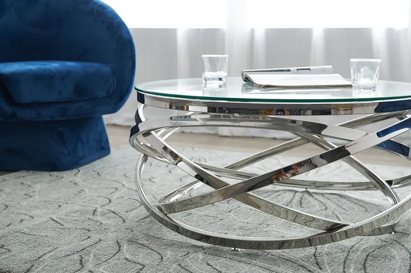 Couchtisch Silber Ø 80 cm, Ansicht 4