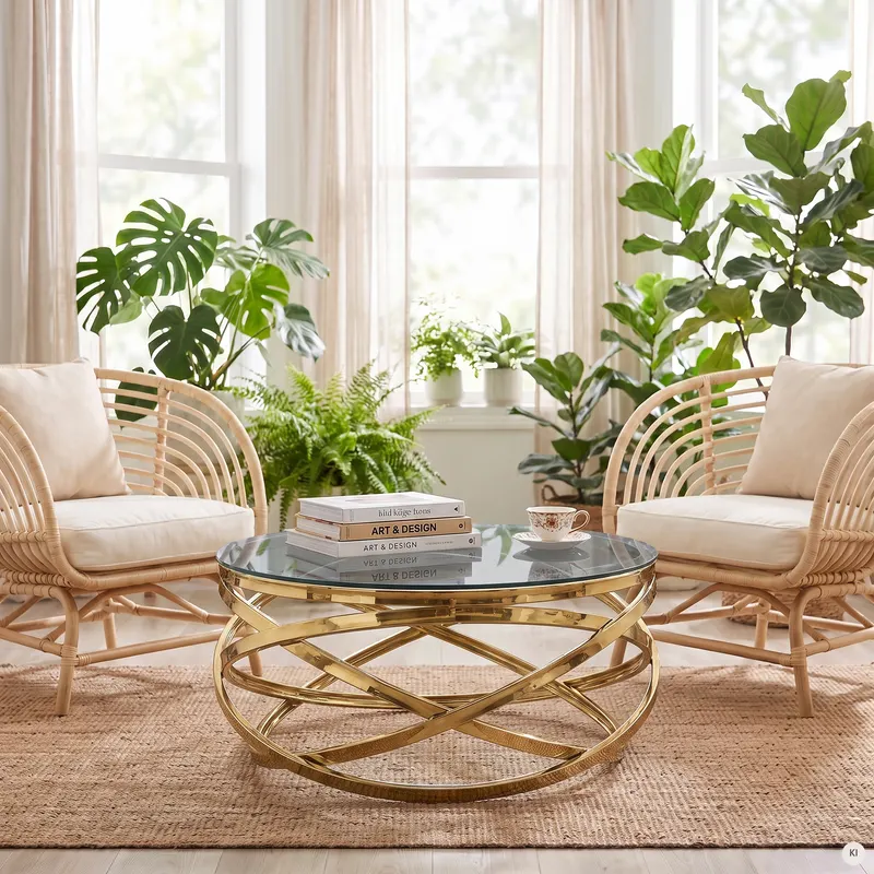 Couchtisch Gold/Grau Ø 80 cm, Ansicht 13