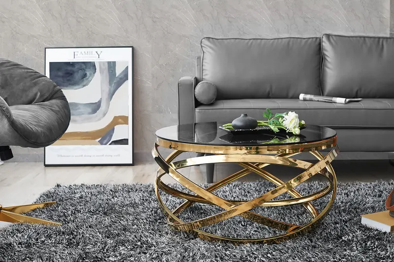 Couchtisch Gold/Grau Ø 80 cm, Ansicht 2