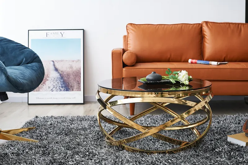 Couchtisch Gold/Grau Ø 80 cm, Ansicht 3