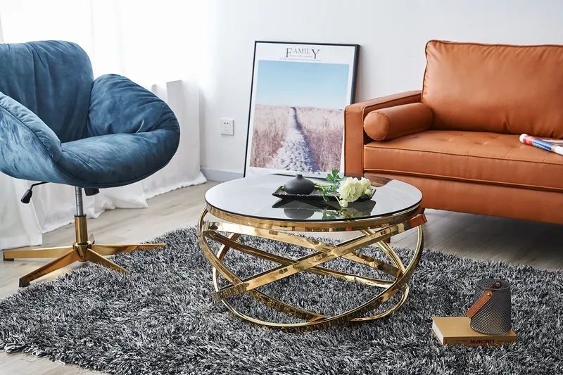 Couchtisch Gold/Grau Ø 80 cm, Ansicht 4