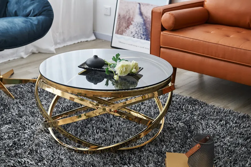 Couchtisch Gold/Grau Ø 80 cm, Ansicht 5