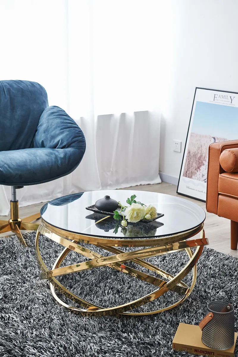 Couchtisch Gold/Grau Ø 80 cm, Ansicht 6