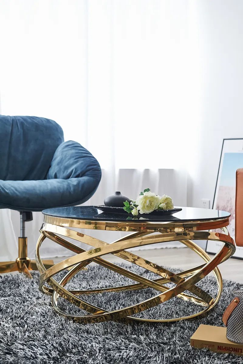 Couchtisch Gold/Grau Ø 80 cm, Ansicht 7