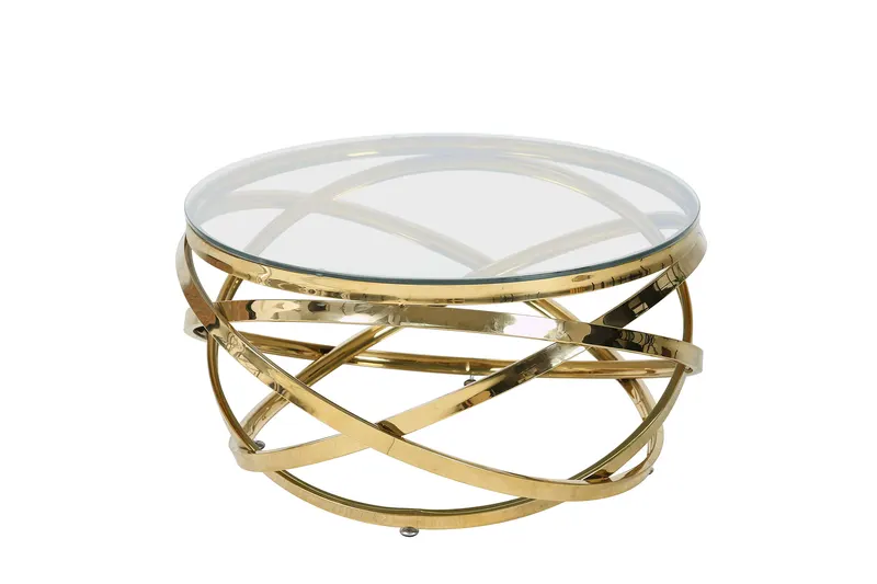 Couchtisch Ø 80 cm, 80 × 80 × 42 cm, Gold