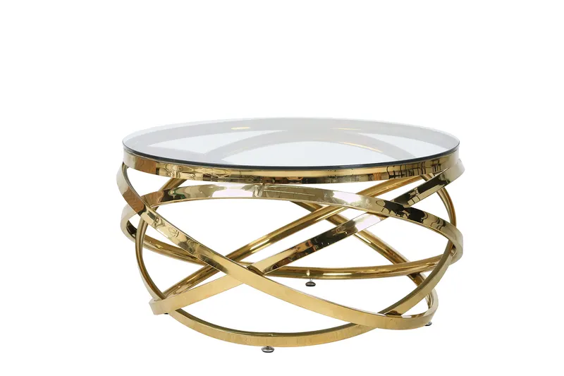Couchtisch Gold/Klar Ø 80 cm, Ansicht 2