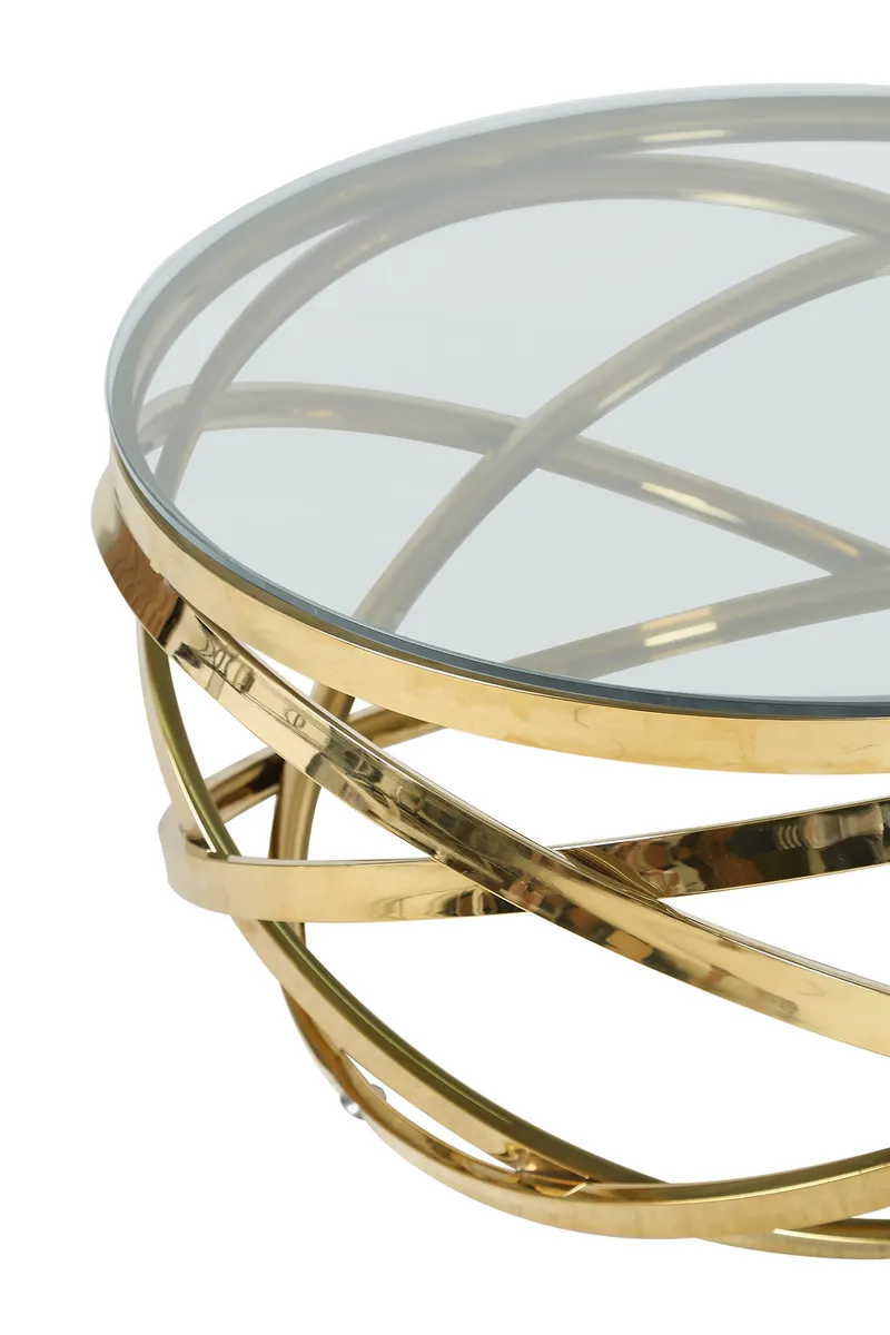 Couchtisch Gold/Klar Ø 80 cm, Ansicht 3