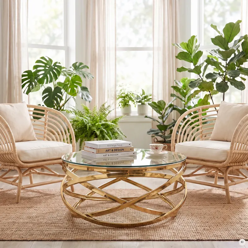 Couchtisch Gold/Klar Ø 80 cm, Ansicht 4