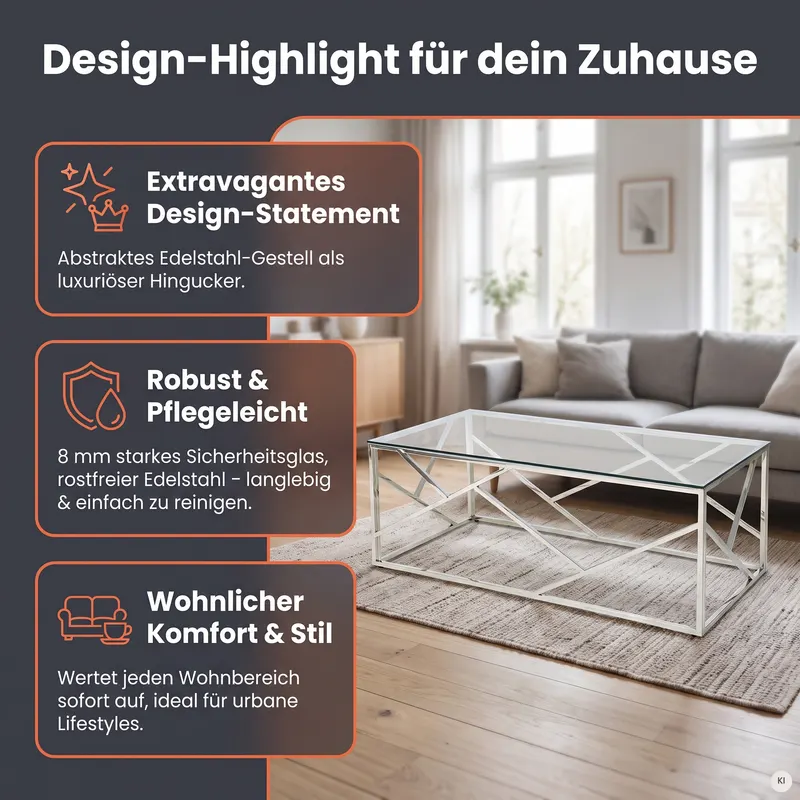 Couchtisch Silber 120 × 60 cm, Ansicht 21