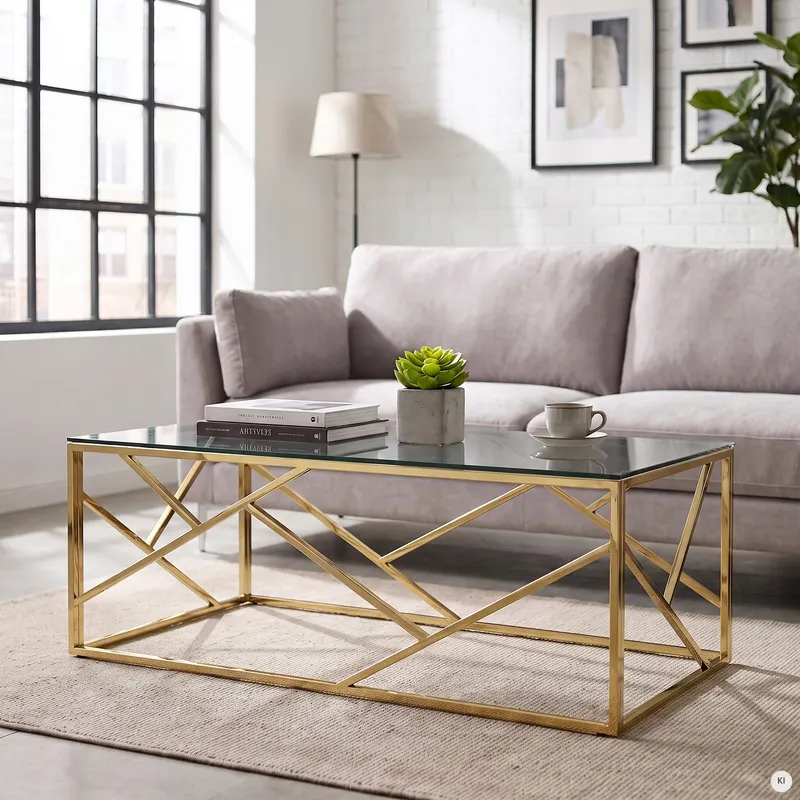Couchtisch Gold/Grau 120 × 60 cm, Ansicht 3