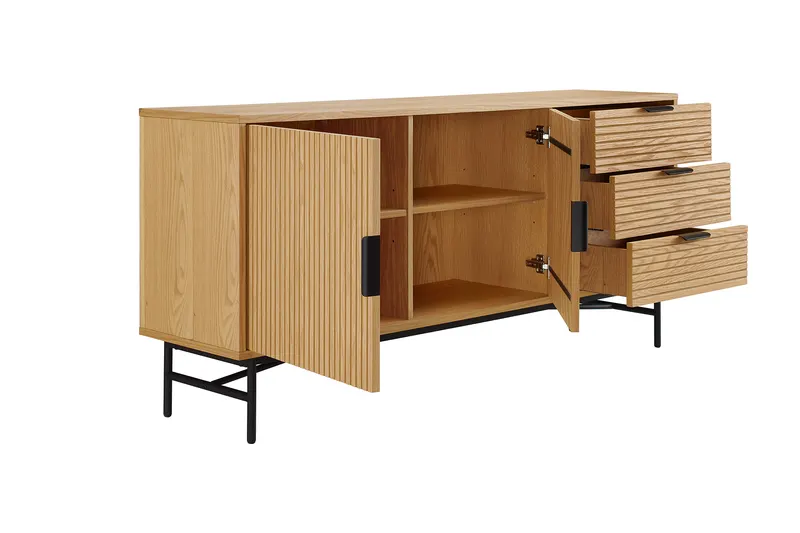 Sideboard 160 cm Eiche-Echtholzfurnier, Ansicht 3