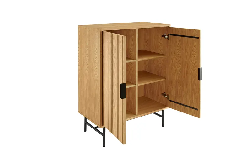 Kommode 80 cm mit Eiche-Echtholzfurnier, Ansicht 3