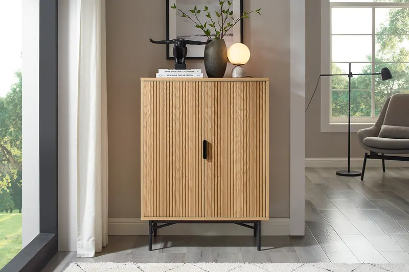 Kommode 80 cm mit Eiche-Echtholzfurnier, Ansicht 8