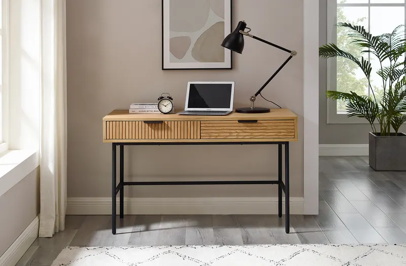 Schreibtisch 120 × 60 cm mit Eiche-Echtholzfurnier, Ansicht 8