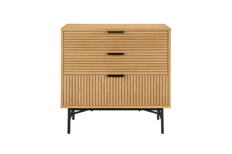Kommode 80 cm mit Eiche-Echtholzfurnier