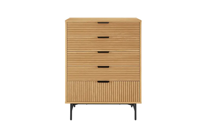 Lyon Kommode hoch 80 cm Eiche Echtholzfurnier
