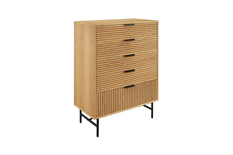Kommode hoch 80 cm Eiche Echtholzfurnier, Ansicht 2