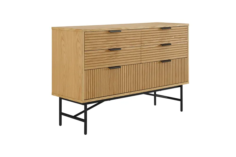 Kommode breit 120 cm Eiche Echtholzfurnier, Ansicht 2