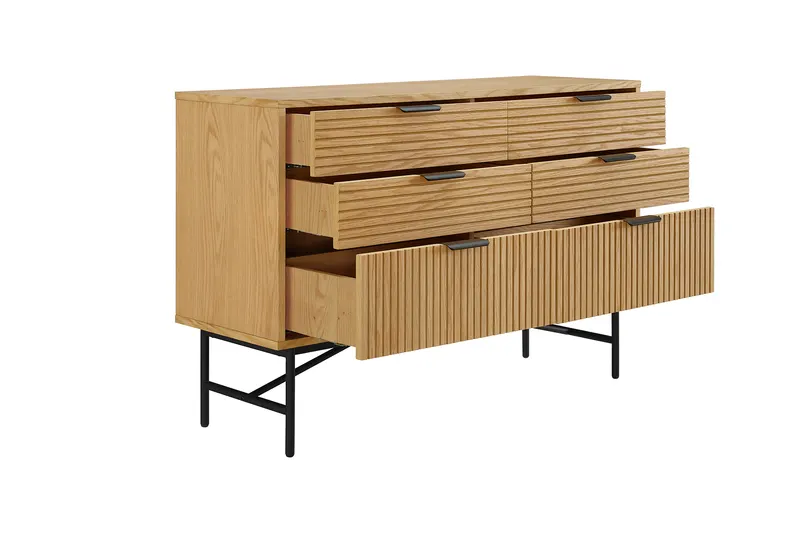 Kommode breit 120 cm Eiche Echtholzfurnier, Ansicht 3