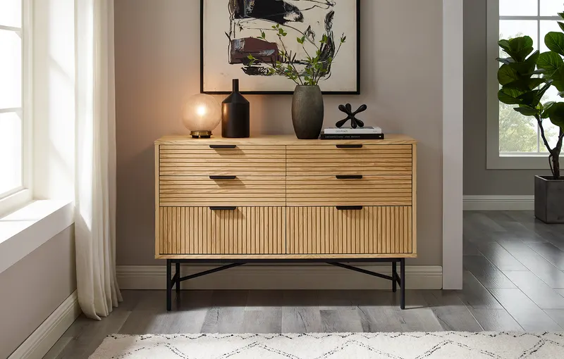 Kommode breit 120 cm Eiche Echtholzfurnier, Ansicht 8