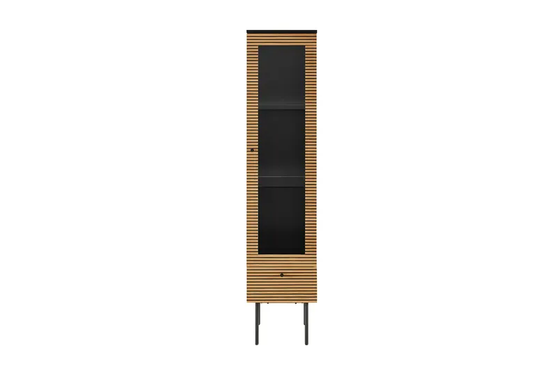 Vitrine 1-türig Eiche Echtholzfurnier