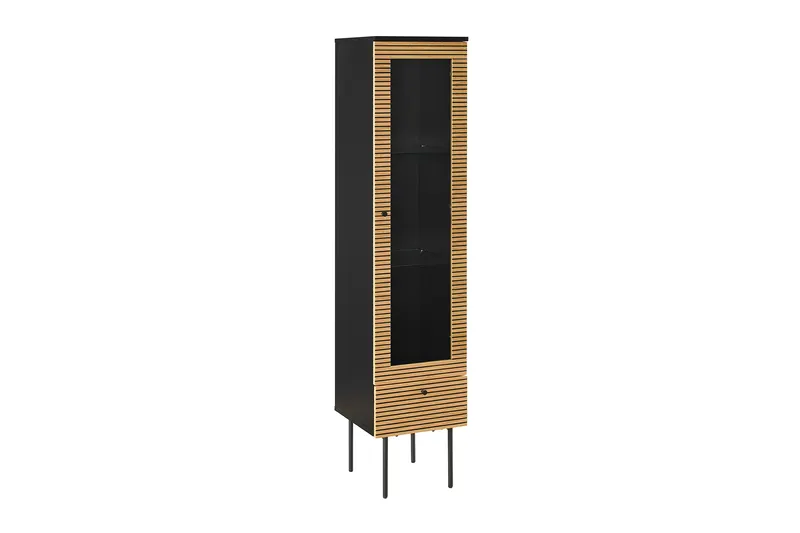 Vitrine 1-türig Eiche Echtholzfurnier, Ansicht 2