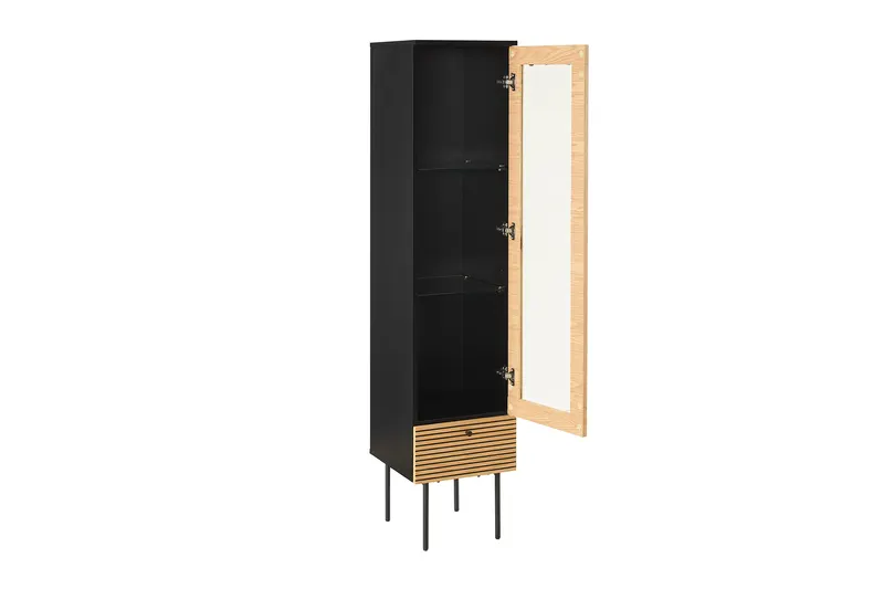 Vitrine 1-türig Eiche Echtholzfurnier, Ansicht 3