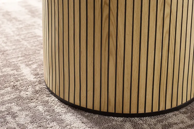 Esstisch Ø 120 cm, Eichefurnier und Schwarz, Ansicht 12