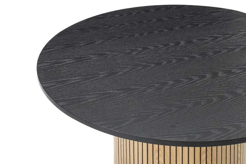 Esstisch Ø 120 cm, Eichefurnier und Schwarz, Ansicht 3