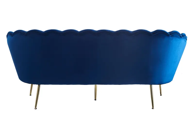 Muschelsofa 3-Sitzer aus Samt, Dunkelblau, Ansicht 3