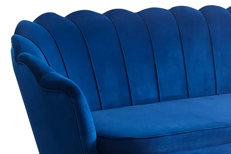 Muschelsofa 3-Sitzer aus Samt, Dunkelblau, Ansicht 4