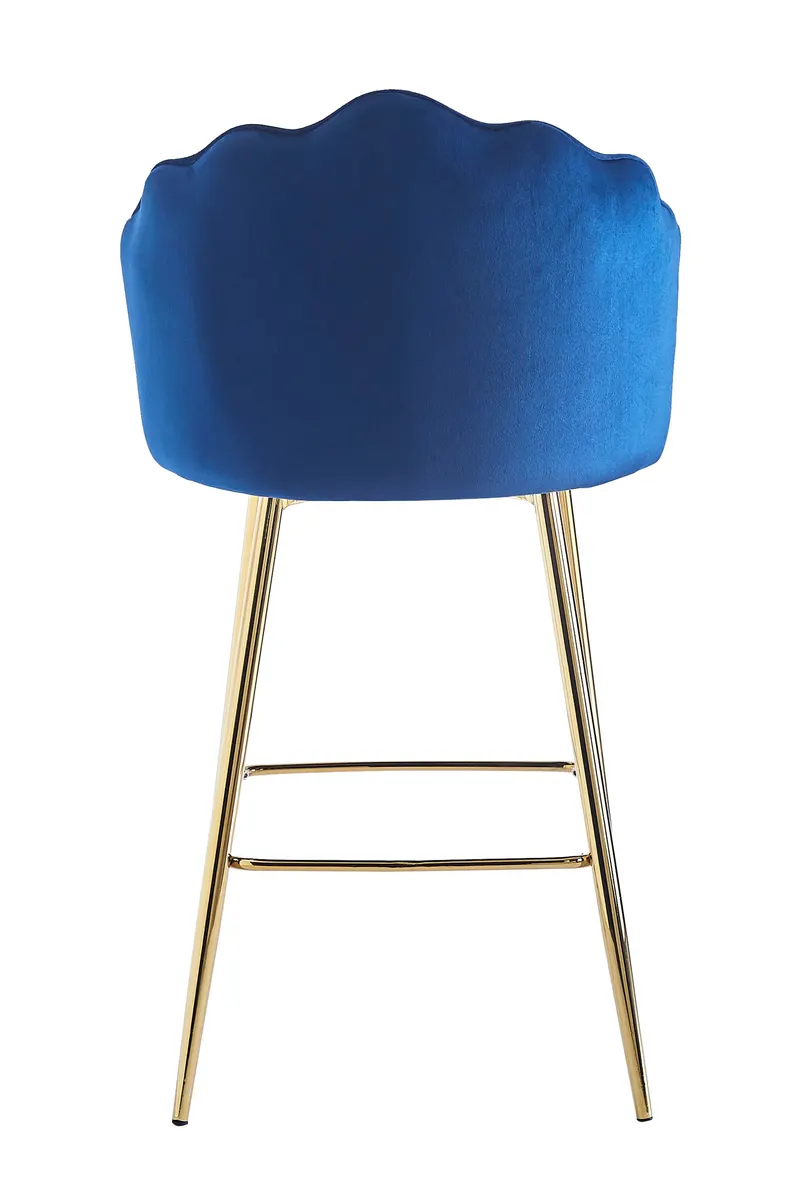 Barhocker Muscheldesign, 2er-Set, Samt Dunkelblau, Ansicht 4