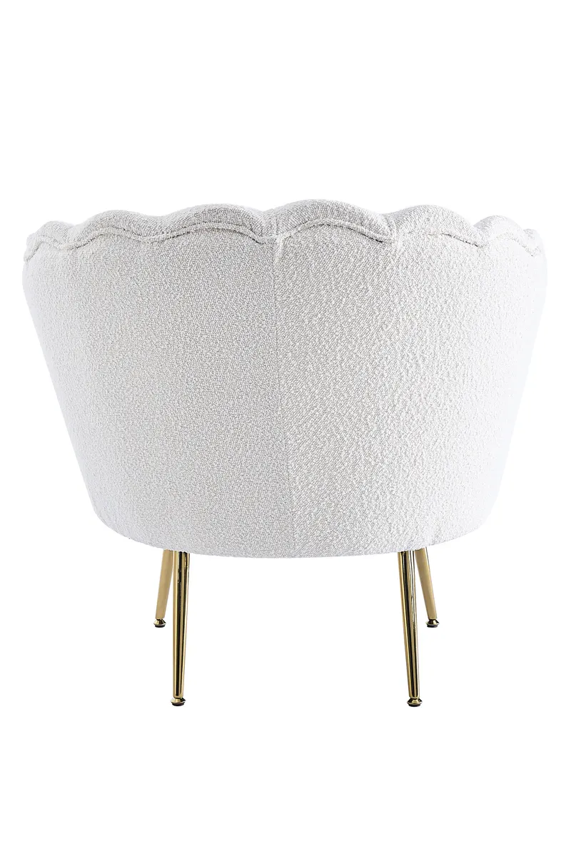 Muschelsessel mit Bouclé-Stoff, Beige/Gold, Ansicht 4