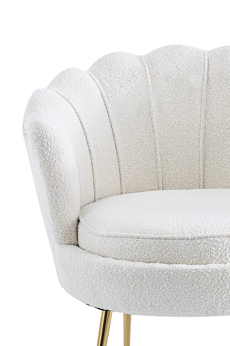 Muschelsessel mit Bouclé-Stoff, Beige/Gold, Ansicht 5