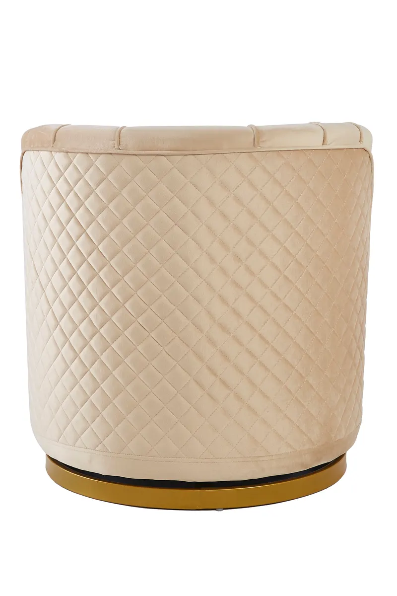 Drehsessel aus Samt, Beige/Gold, Ansicht 5