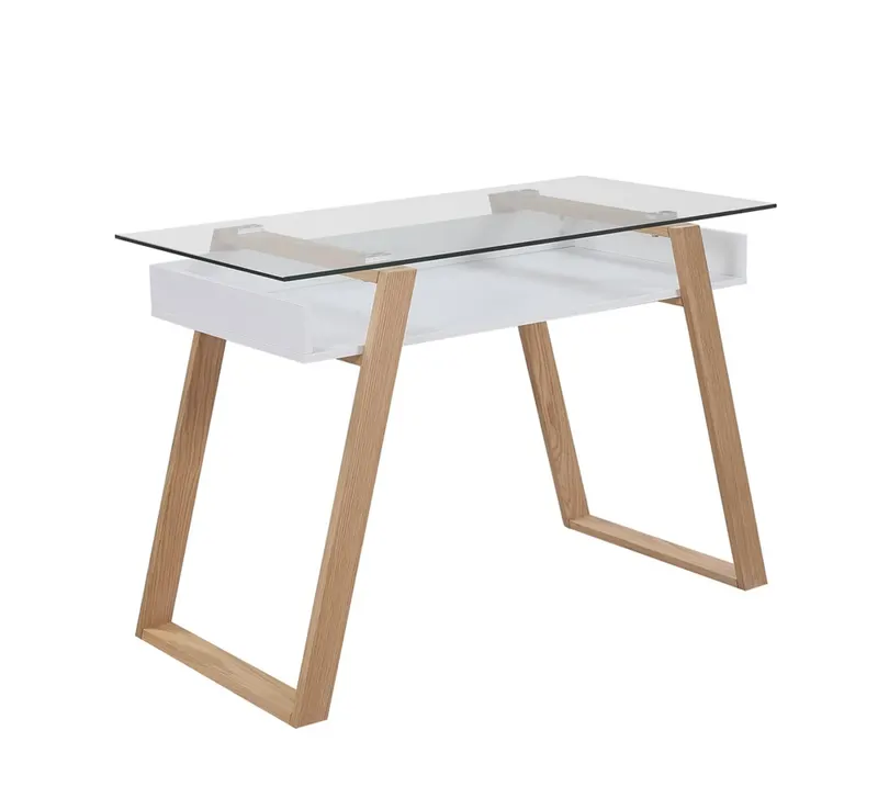 Schreibtisch 110 × 55 × 75 cm, weiß und Eiche